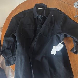 Good American black denim shirt new with tags size 10-12
